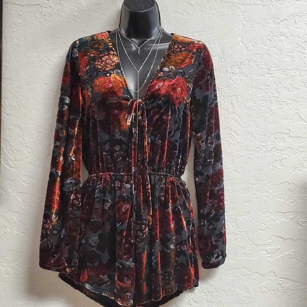 Velvet burnout romper